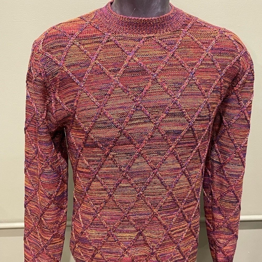 Lavane sweater crewneck knit rust diamond regular fit